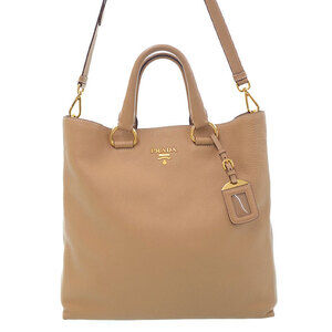 Prada Vitello Phenix Shopping Tote Vitello Phenix leather bag Tan Brown